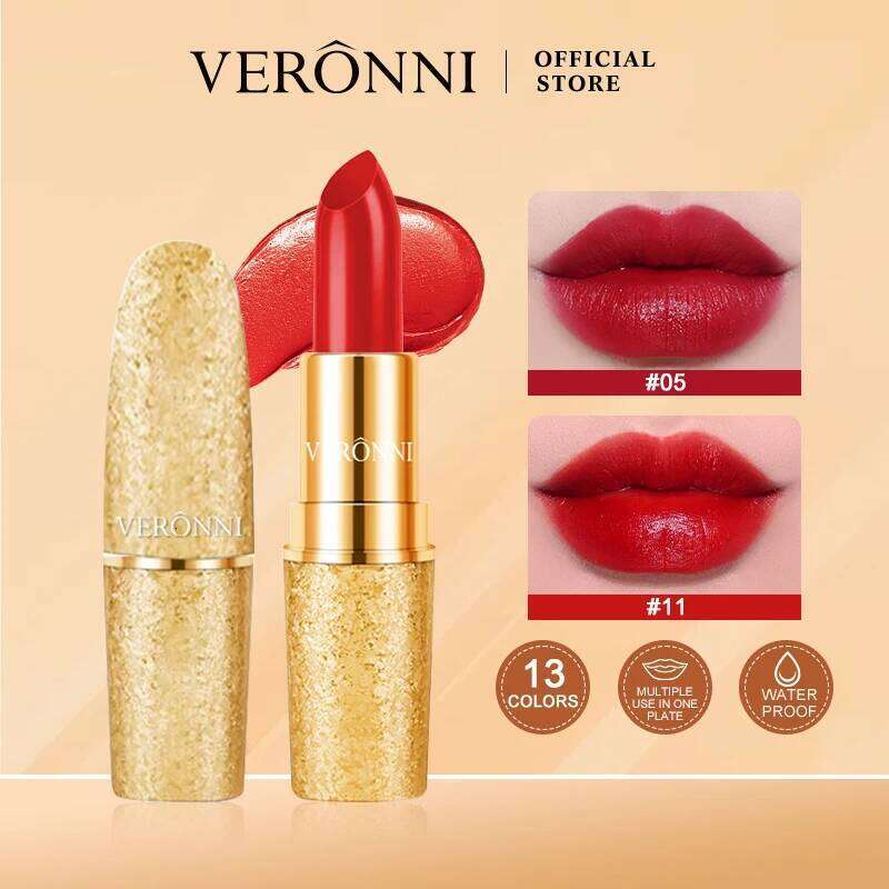 17 colors gold tube moisturizing velvet matte bullet lipstick 25H1226