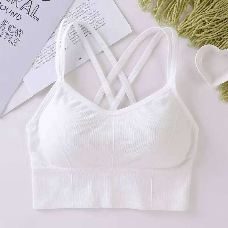 Sexy Women Tops Back Cross Strap Tank Top Push Up Running Sports Breathable Soft Fitness Beauty Solid Color Yoga Bra 25T1226