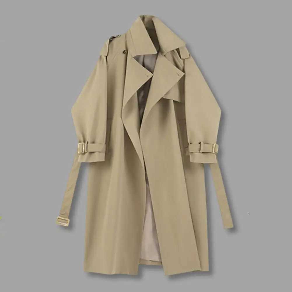 2024 New Women s Brown Lapel Solid Coat Female Commute Long Sleeves Pocket Loose Jacket Casual Lady Irregular OuterwearT251226