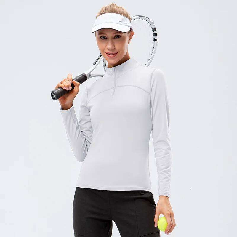 Yoga Tops Women Autumn Winter Long Sleeve Running Sports top Zipper collar Fitness Outdoor Hiking Bike Sport Shirt Plus velvet 25T1226
