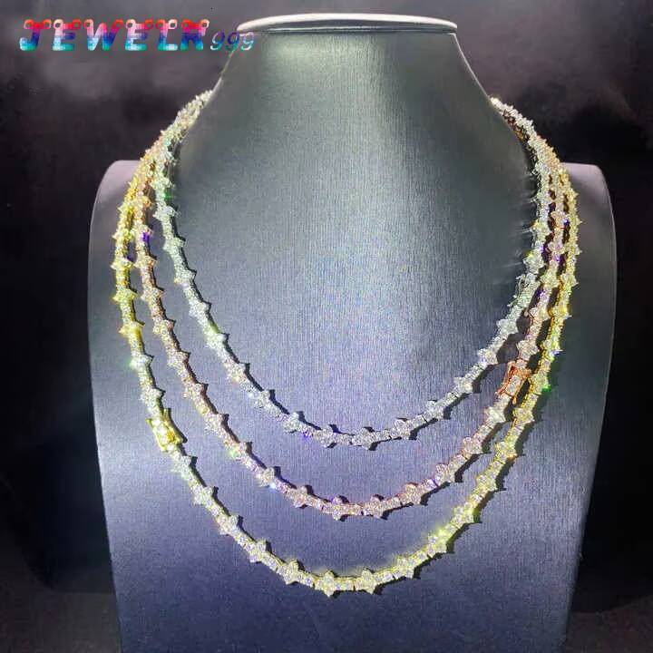 2026Fast Delivery Cross Tennis Necklace Bracelet Pass Diamond Tester Gra Certified 925 Sterling Silver Vvs Moissanite Tennis Chain