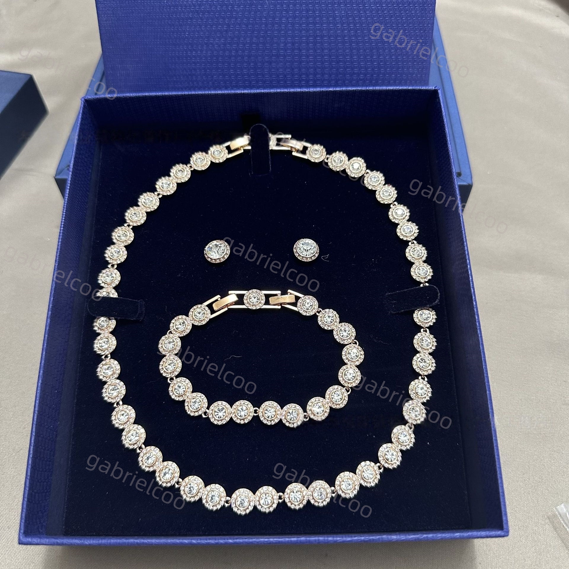 Designer Party Favor Newest Luxury Sparkling Heart Necklace Choker Set, Cubic Zirconia Crystal Drop for Women Fashion