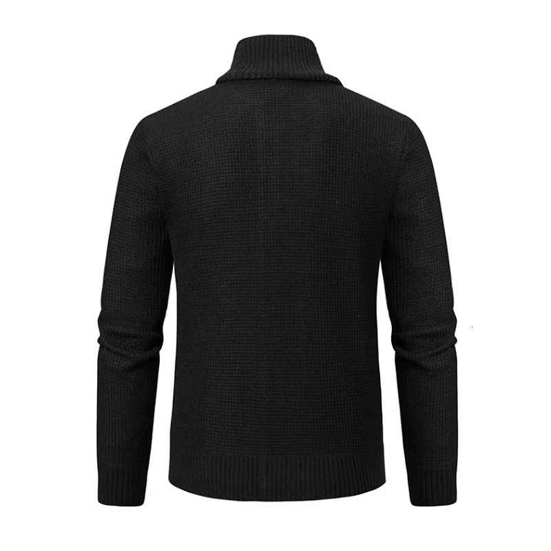 Men Cardigan Sweater Coat Autumn Winter Korean Warm Thickened Stand Collar Zipper Solid Casual Jacket Fashion Clothing 251226