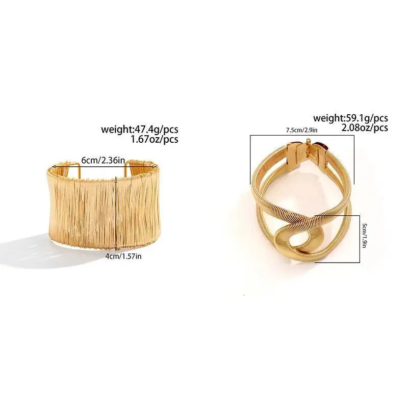 Salircon Punk Large y Thick Cross Cuff Bracelet Trendy Gold Color Metal Stripe Bangles Writband Jewelry Party Gifts 251219