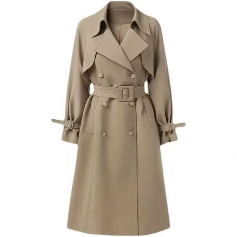Creamy-white Trench coat Outerwear Women Mid-Length Versatile Spring and Autumn New Korean Series Small British Popular XQ85T251226