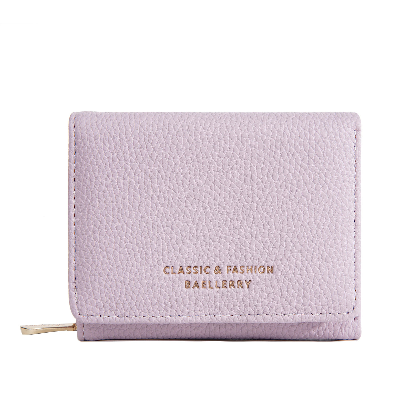 Premium Short Tri-Fold Wallet for Women - Slim Lychee Pattern Leather with Coin Pocket 6 Card Slots 251225