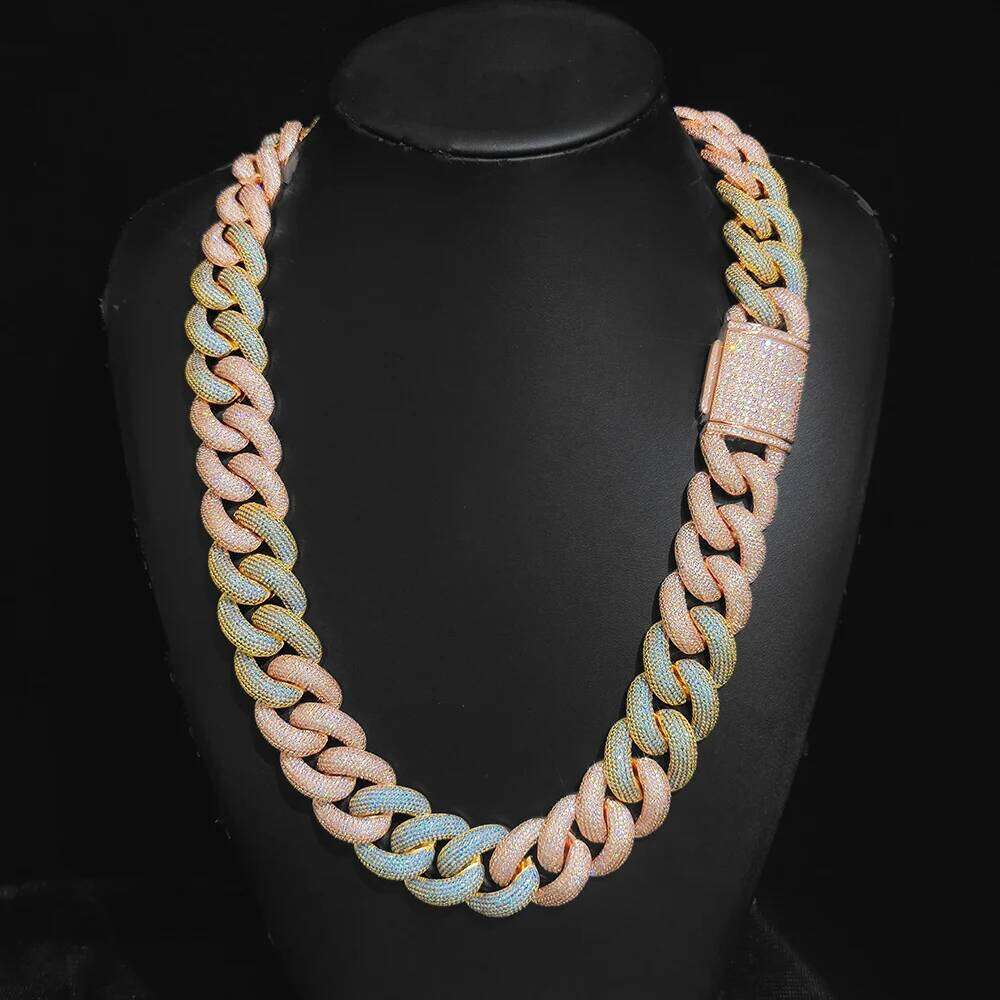 jewelry 25MM Big Heavy Cubic Zirconia Stone Chain Full Paved Bling Iced Out Round Cuban Link Necklace For Men Hip Hop Jewelry