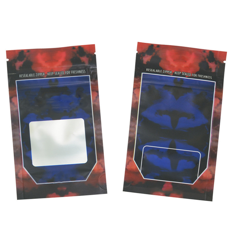 100Pcs Mylar bag 3.5g Clear Window Zipper bags Child lock Plastic Pouch Food Storage Bag Resealable Water Proof Smellproof Packaging Bags