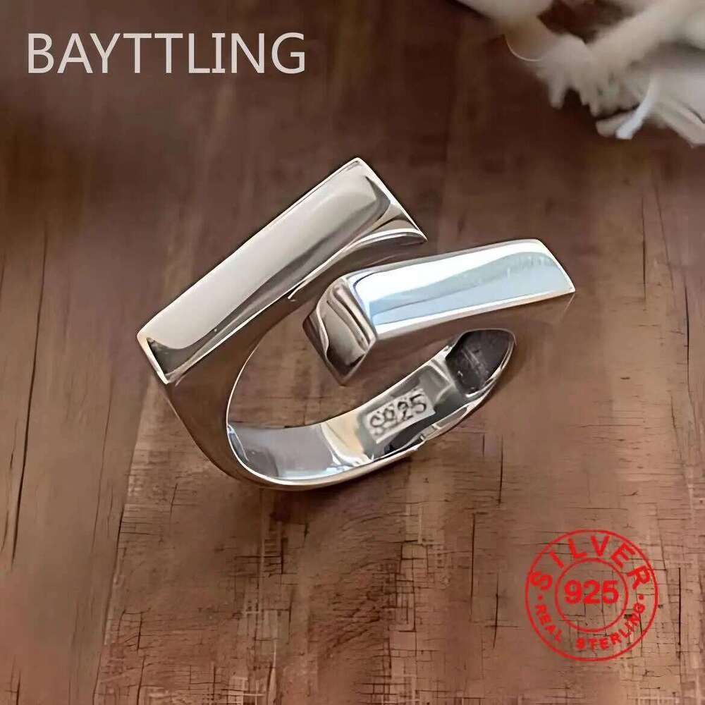 925 Silver Hug Rings for Women Fashion Geometric Handmade Irregular Vintage Fine Jelwery Ring Party Christmas Gift