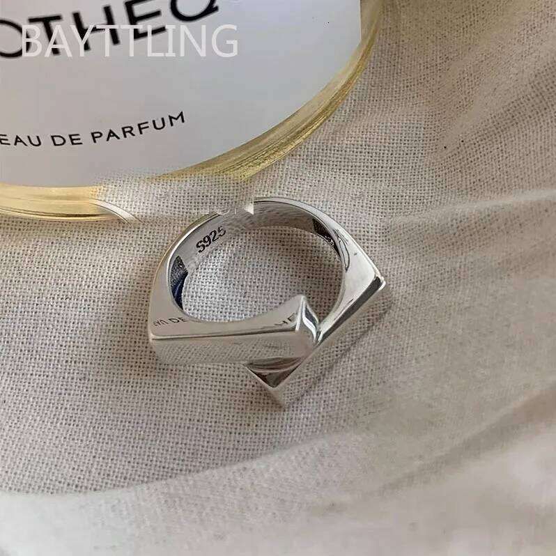 925 Silver Hug Rings for Women Fashion Geometric Handmade Irregular Vintage Fine Jelwery Ring Party Christmas Gift - view 4