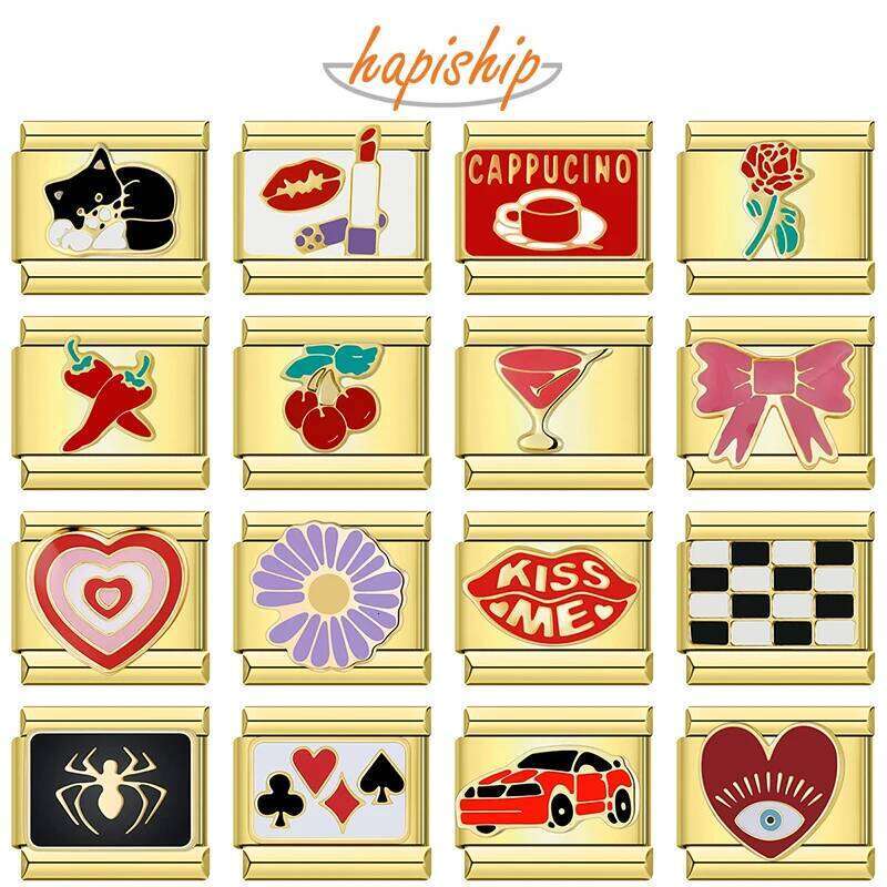 Hapiship Width Original Daisy Heart Love Butterfly Mom Cat Motorcycle Elephant Charm Fit 9mm Bracelet Jewelry Making DJ009 25T1226