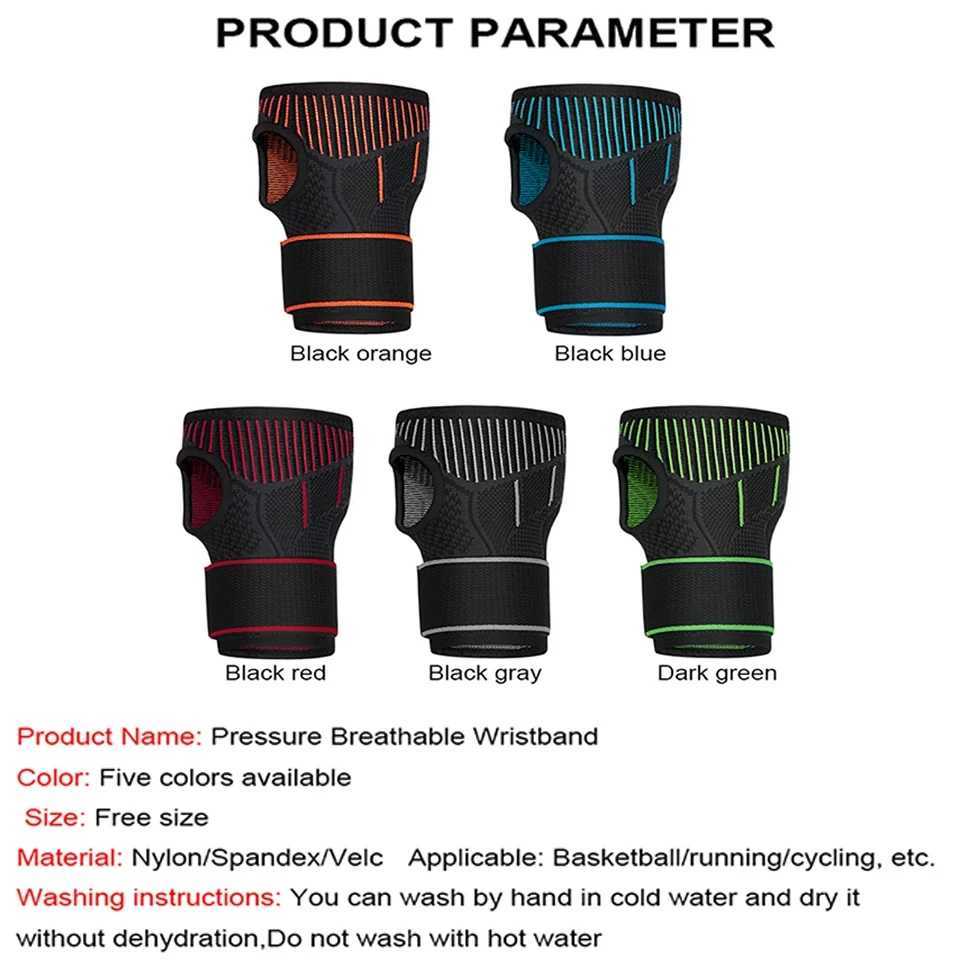 1Pcs Adjustable Bandage Knitted Wrist Cover Sports Pressure Breathable Wrist Guard Basketball Volleyball Fitness Weightlifting M251226