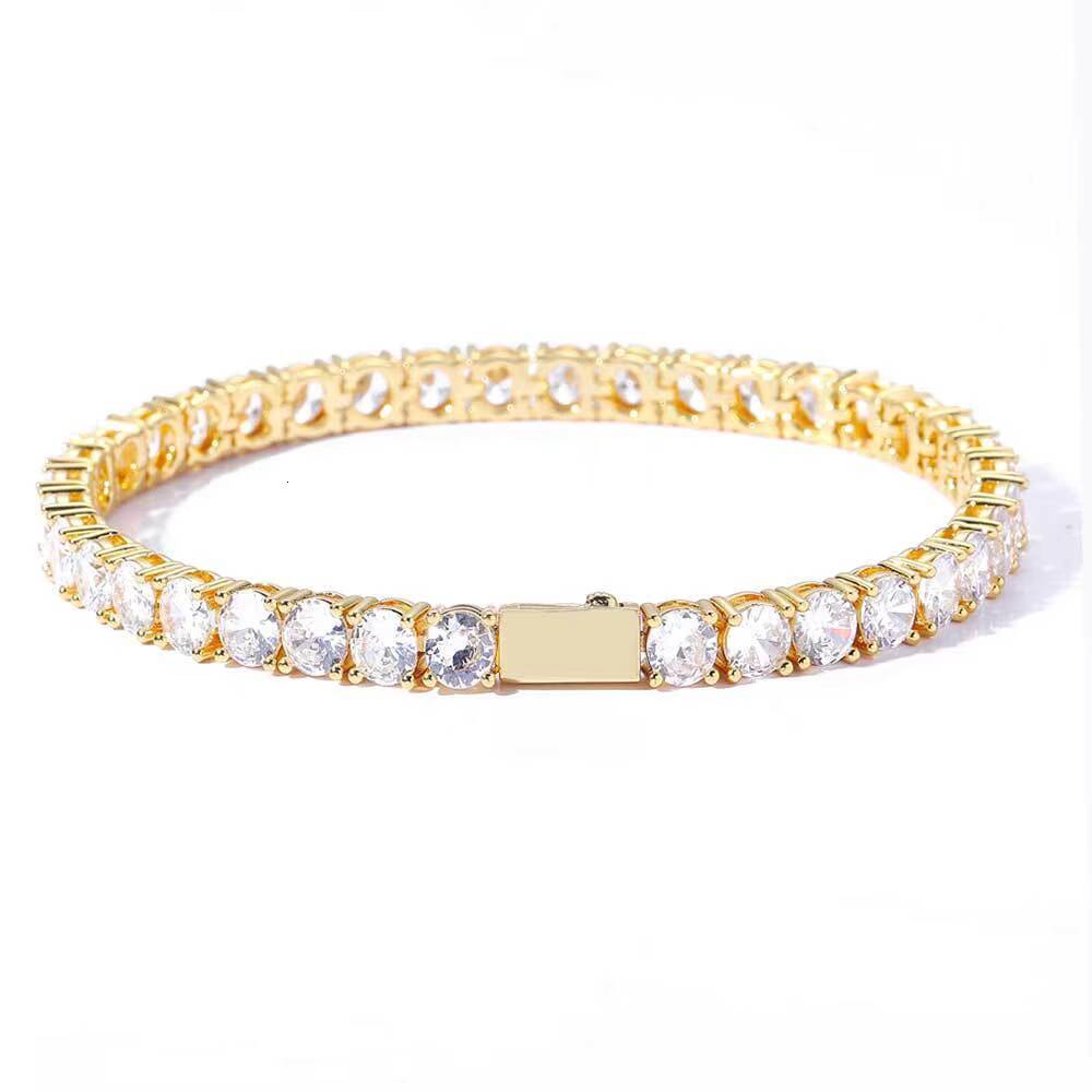 Hot Selling Hiphop Mens 3mm 4mm 5mm Spring Clasp Prong Set VVS1 Dcolor Moissanite Diamond Tennis Chain Fashion Chain Bracelet