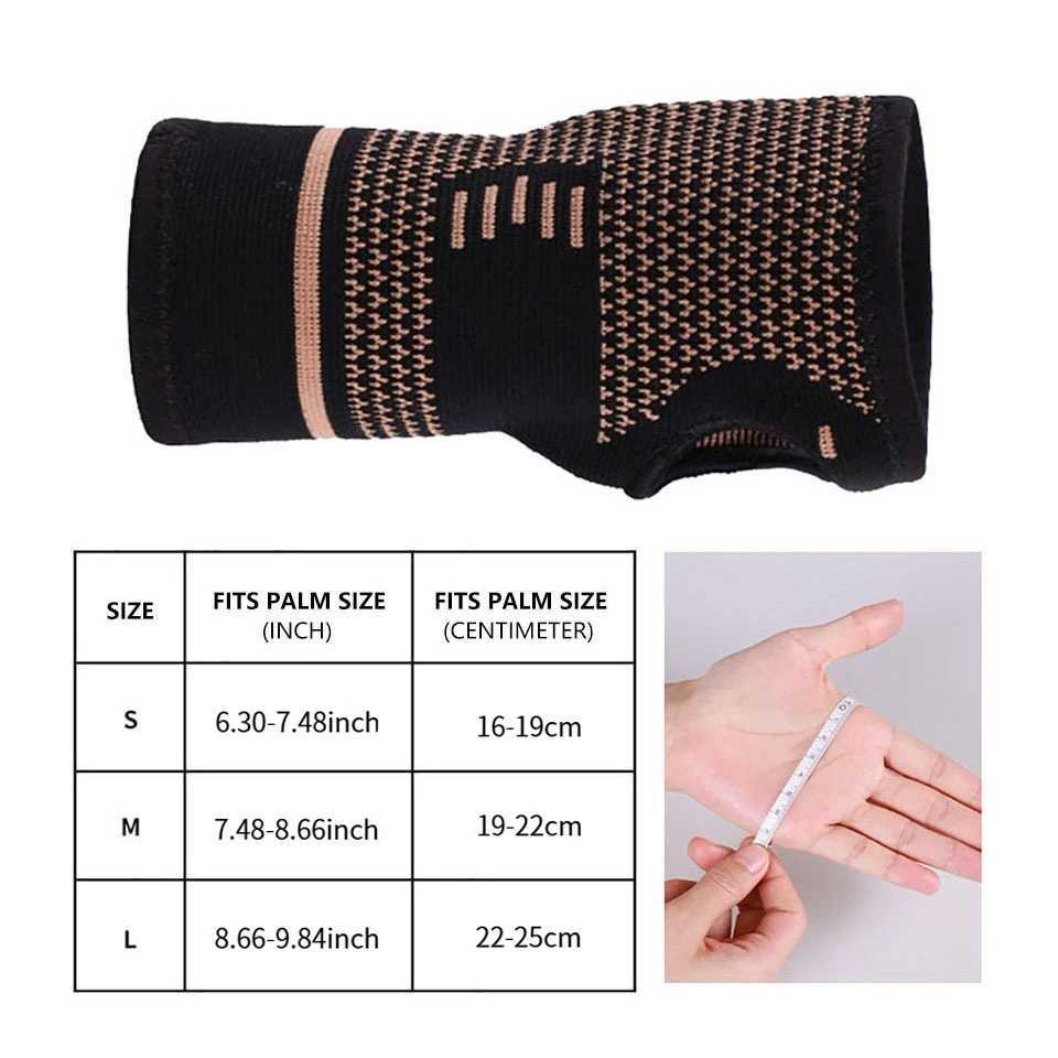 Copper Fiber Wrist Guards Elastic Weaving Copper-containing Nylon Knitted Fabric Pressurized Palm Guard Prevent Wrist Injury M251226
