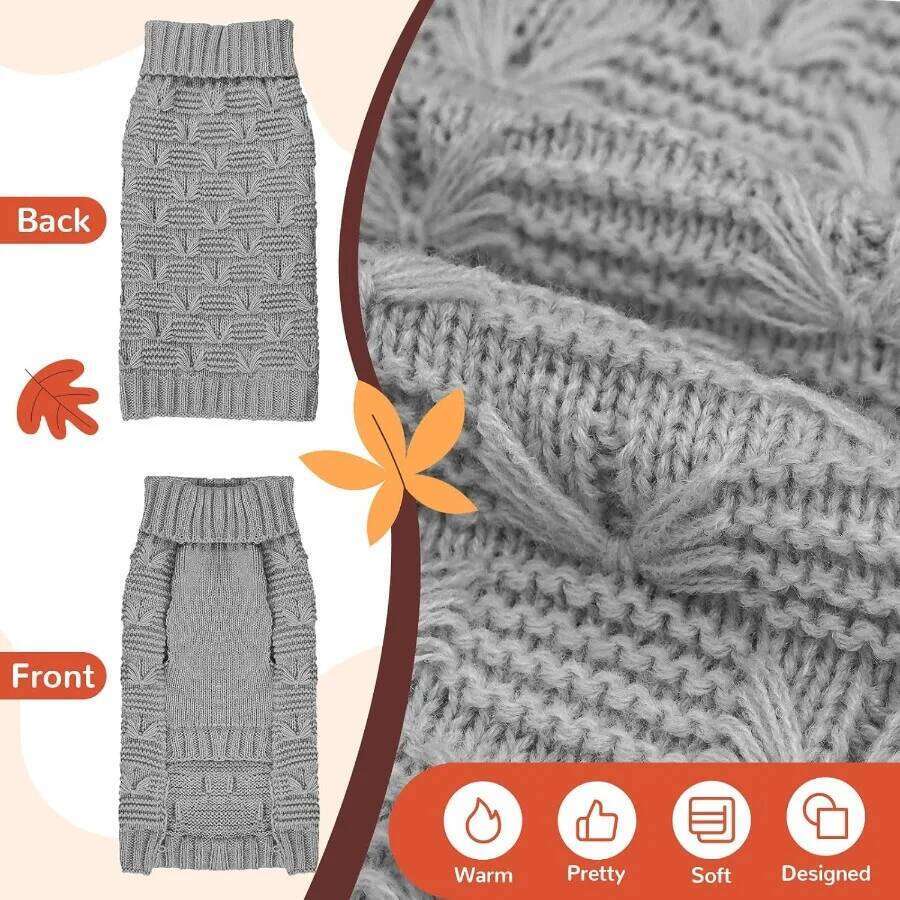 Cute Sweater Turtleneck Soft Girl Boy Dog Clothes Fall Winter Warm Pet Puppy Knitted Pullover Outfits for Small Mediu 25T1226