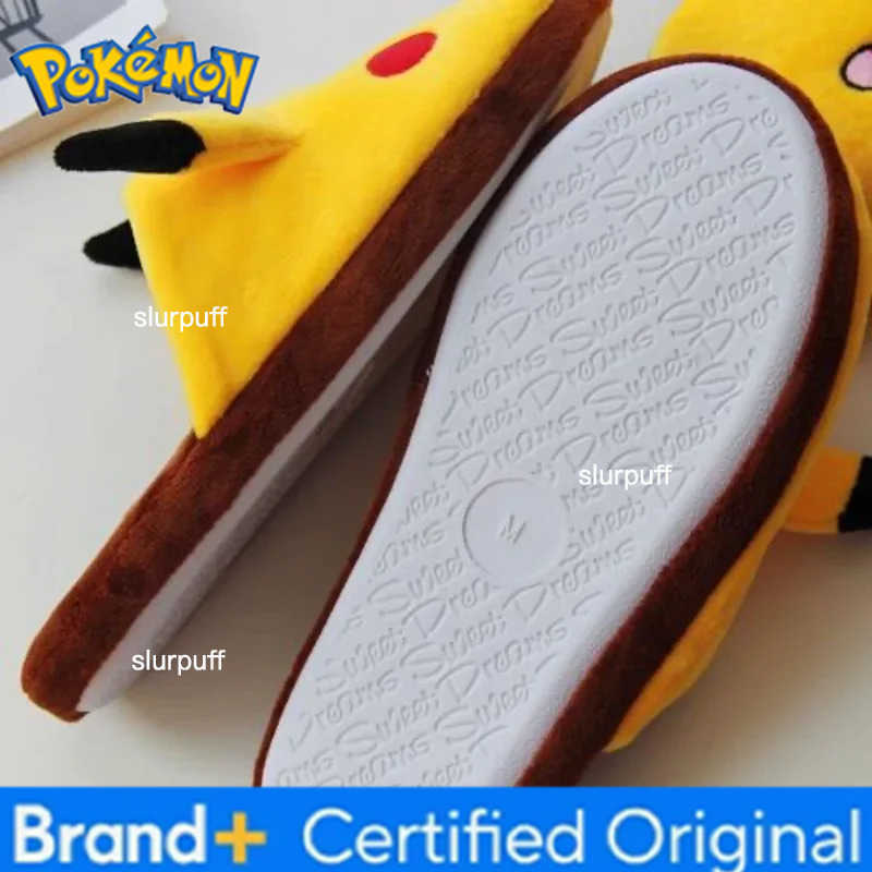 Pokemon Pikachus Slippers Women Soft Home Cotton Slipper Winter Indoor Light Comfort Floor Shoes Cartoon Women Shoes W251226
