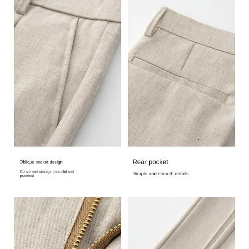 Pleated Thick Men Linen Pants Formal Clothes For Suits High Quality Slim Fit British Business Dress Trousers male 251226