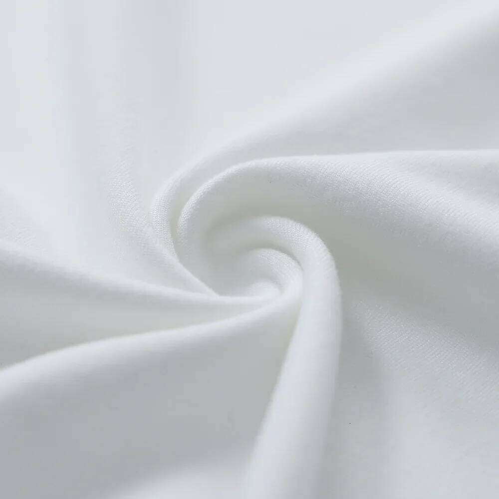 Men's Summer Trendy Bottom V-Neck White High Quality Fabric Pure Cotton Short Sleeved Casual T-Shirt