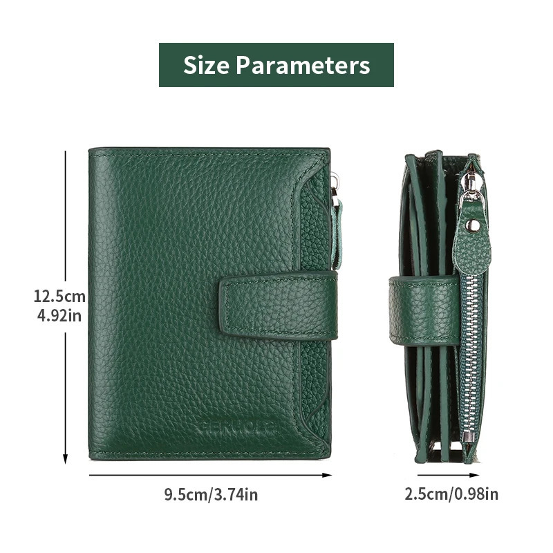RFID anti-theft brush three fold multi fold genuine leather cowhide wallet multifunctional anti tamper magnetic card bag sho 251225