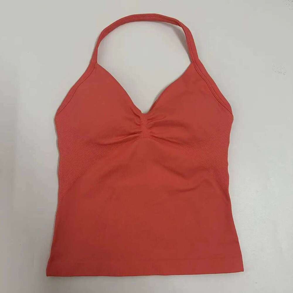No Longline Strappy Top Custom Logo Backless Gym Clothes Women Scrunch Built-in Bra With Removable Cups Yoga Tank Tops 25T1226