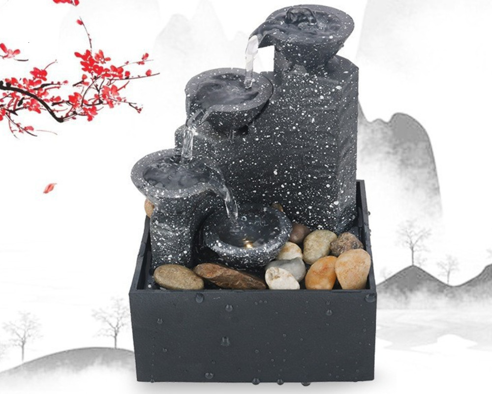 Desktop Water Fountain LED Indoor Decorative Fountain Creative Craft Home Decor Small Waterfall Fountains Zen Meditation Fountai 241028