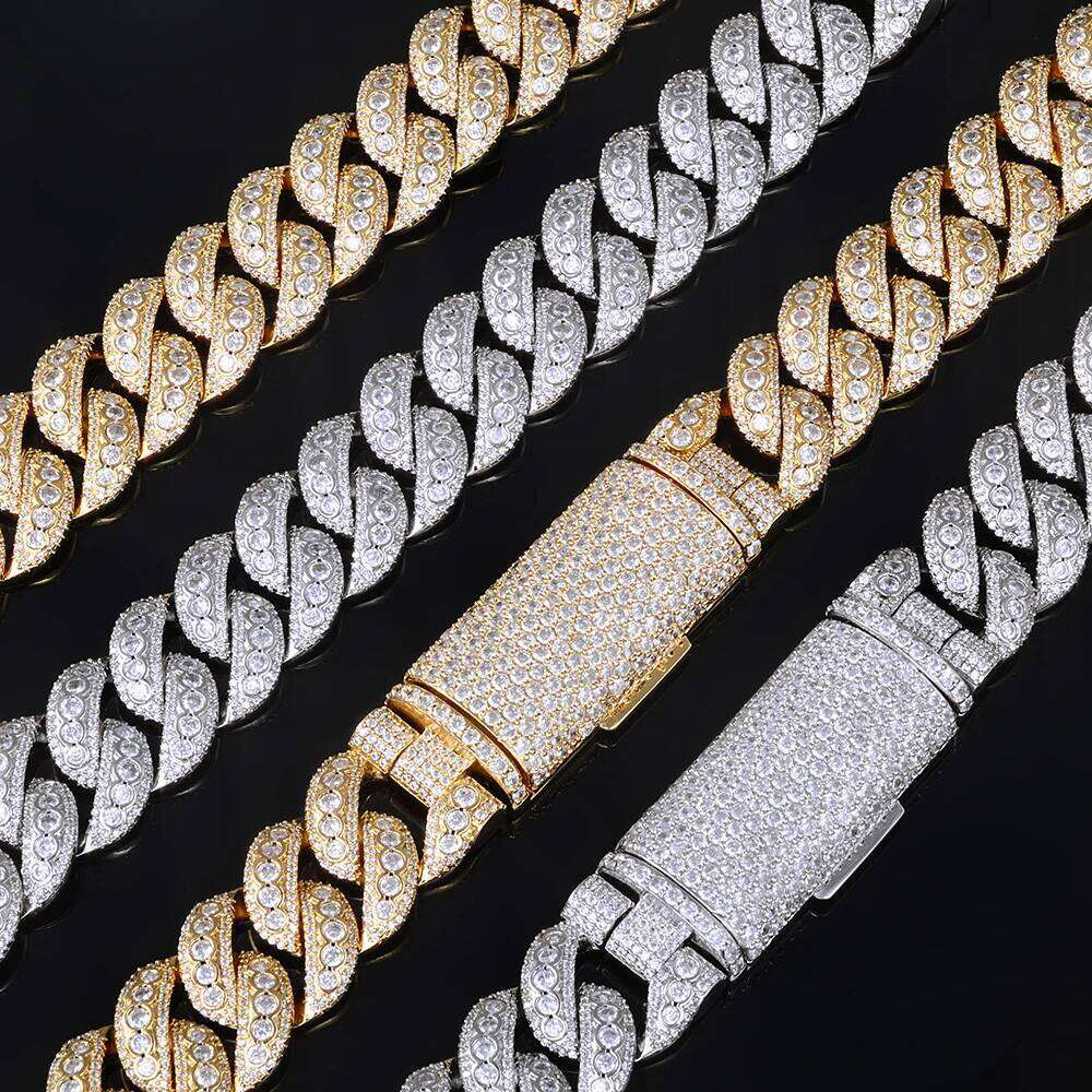 jewelry Iced Out Diamond Cuban Link Chain 18MM Personalized Long Buckle Design Chunky Necklace Hip Hop Jewelry for Women