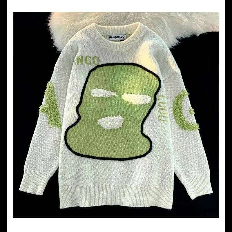 Design American Casual Autumn Winter Crew Neck Men's Trendy Brand Loose Sweater Jacket