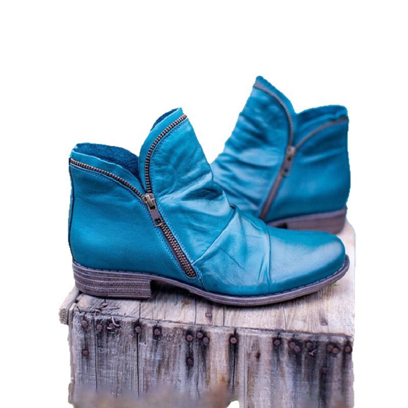 Independent Station Plus Size Martin Export Side Zipper European and American Style Leather Boots Warm Horseshoe Heel Women's Shoes ddmysaturn