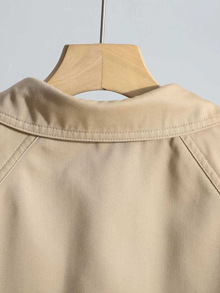 Autumn New High Fashion Short Versatile Coat Woman Classic Double Breasted Trench Coat Windbreak Korean Business OuterwearT251226