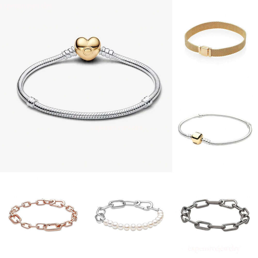 Designer Pandorabraclet V-Shaped Heart S925 Silver With Diamond Inlay Rose Gold Plated Crown Ring Valentines Day Gift For Girlfriend 801