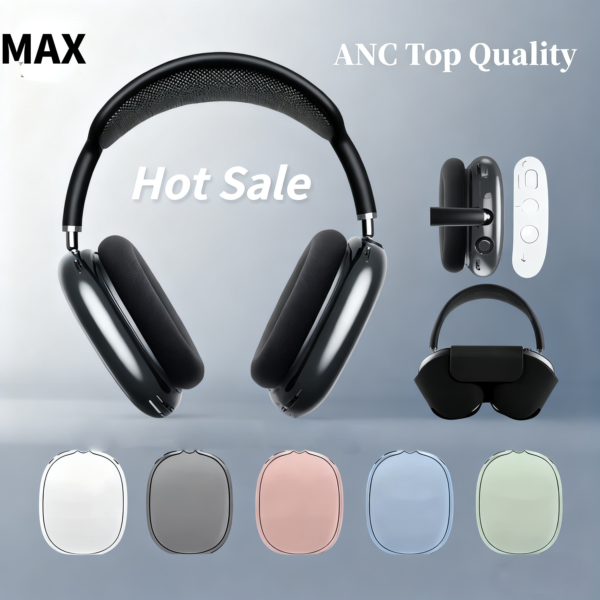 Suitable for pods max pro 2 3 second generation, head-mounted Bluetooth noise-canceling headphones transparent silicone waterproof protective cover