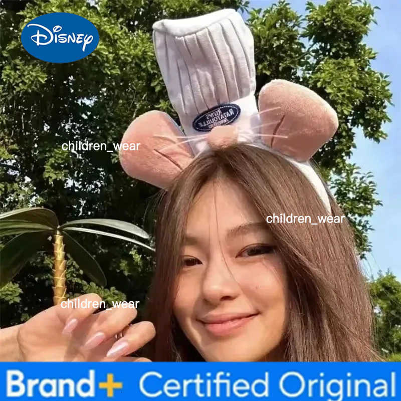 Disney Kawaii Ratatouille Cartoon Hairband Cute Plush Doll Headband Wide-Brimmed Hairpin Mouse Ears Headdress Girl Kids Birthday Gift H251226
