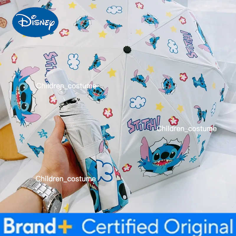 Disney Cartoon Stitch Umbrella Female Instagram Folding Fully Automatic Sun Umbrella Sun and Rain Dual Use Student Sun Protection and U H251226