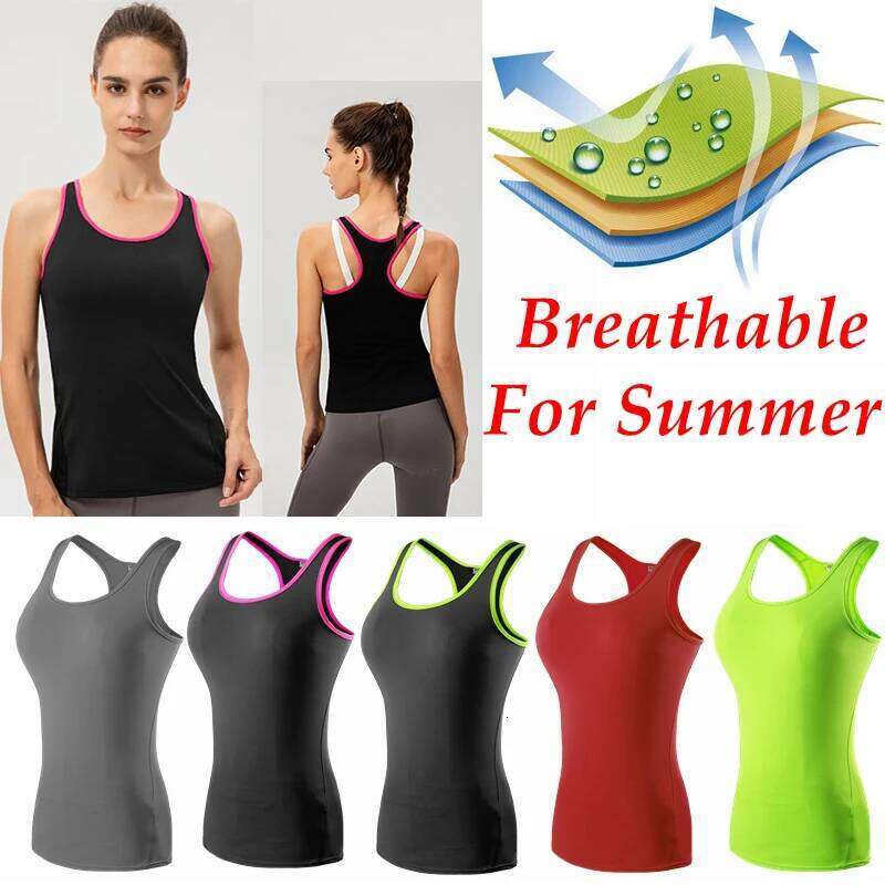 Women Casual Sport Vest Quick Dry Training Workout Yoga T-Shirt Running Gym Sports T-shirt Sleeveles 25T1226