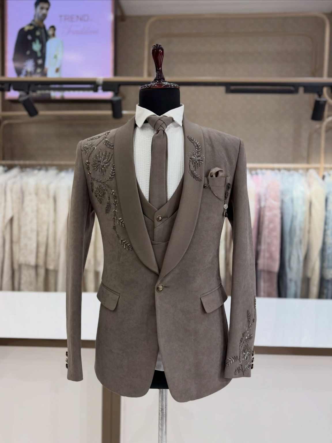 Modern Men Suits 1 Piece Jacket Applique Daily Streetwear Formal Occasion Wedding Banquet Customized trajes para hombre