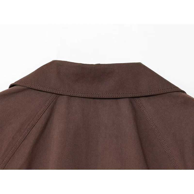 YENKYE 2025 Womens Short Windbreaker Long Sleeve Lapel Collar With Belt Elegant Trench Coat Autumn Winter New OuterwearT251226