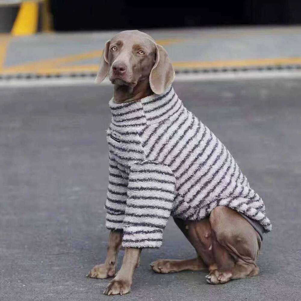Stripe Fleece Sweater Turtleneck Sweatshirt, Winter Shirt Dog Clothes for Medium Large Dogs, Pet Apparel Pullover Jumper 25T1226