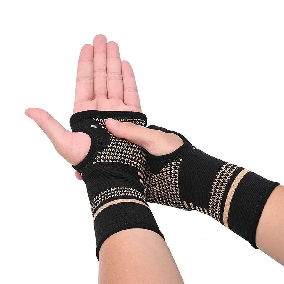 1Pcs Copper Fiber Bracer Wrist Elastic Sport Bandage Wristband Hand Gym Support Wrist Brace Wrap Tennis Fitness Powerlifting M251226