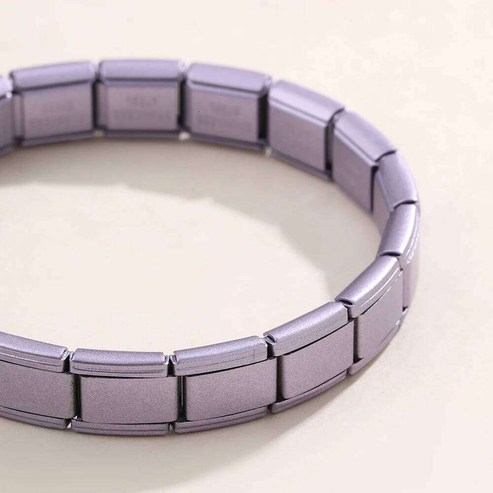 FTCY Italian Charm Stainless Steel for Women 9mm Elastic Link Hand Chain DIY Module Bracelets Making Jewelry Gifts 25T1226