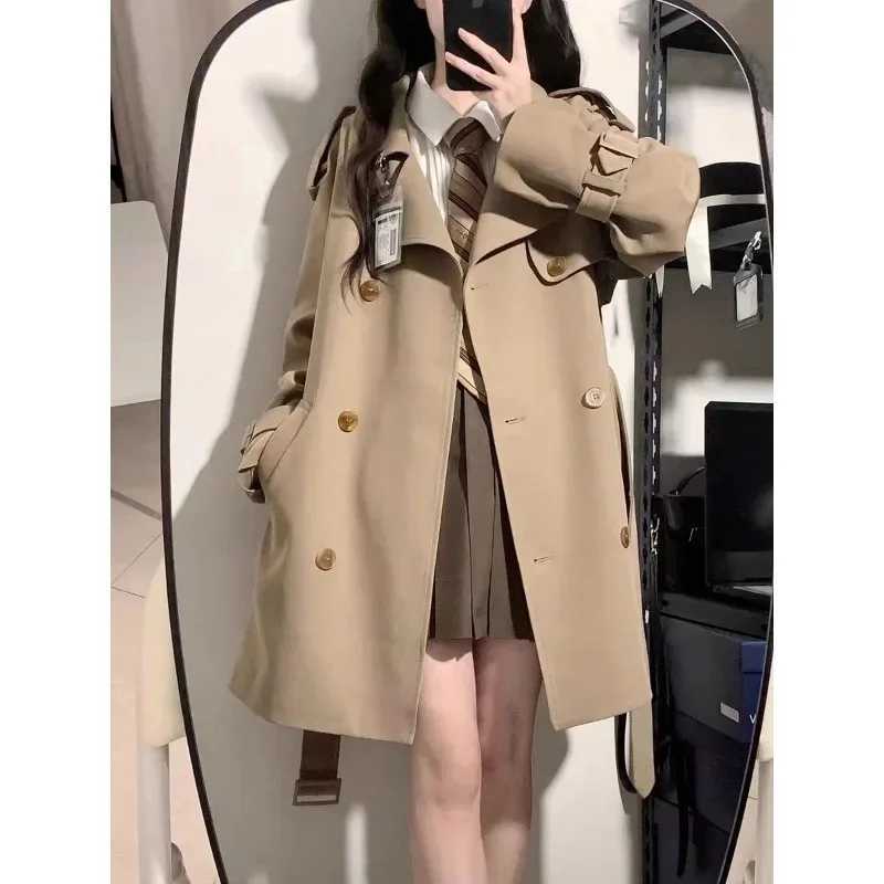 Autumn new oversized and high-end British casual trench coat for womenT251226