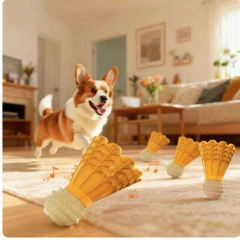 Badminton Shape Bite-Resistant Dog Interactive Chew Toy Relieves Boredom Teeth Grinding Stick for Dogs Self-Fun 25N1226