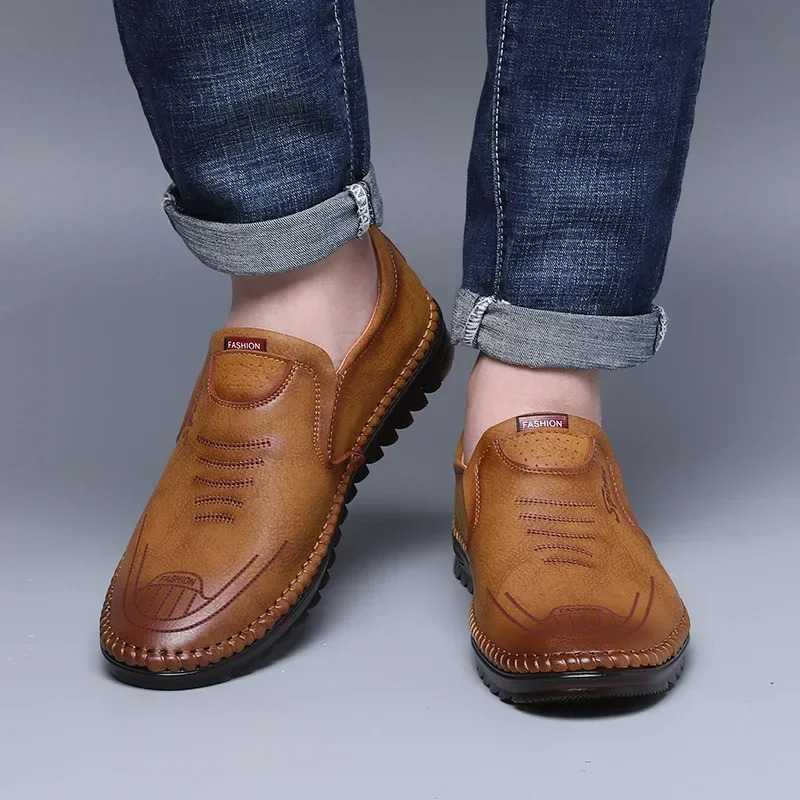 High Quality Men Shoes Handmade Leather Footwear Male Casual Business Flats Outdoor Soft Soled Travel Sneakers Moccasins 251225 - view 7
