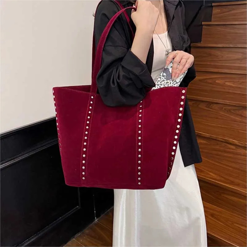 Fashion Microfiber Solid Sewing Shoulder Bags High Quality Retro Sweet Handbags Sequined Large Capacity Bag for Women 251223
