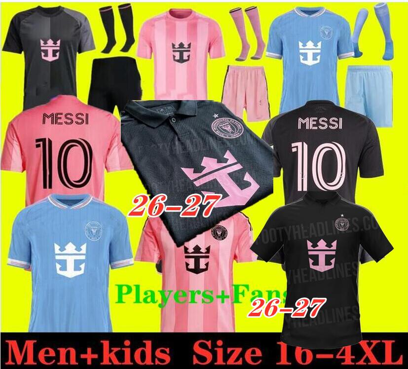 26 27 InterEs MESSIS Soccer Jerseys Miamies SUAREZ Football Shirt 2026 2027 HIGUAIN TRAPP PELLEGRINI Martinez FC CARRANZA PIREZ MORGAN Men Kids Kit Fans Player