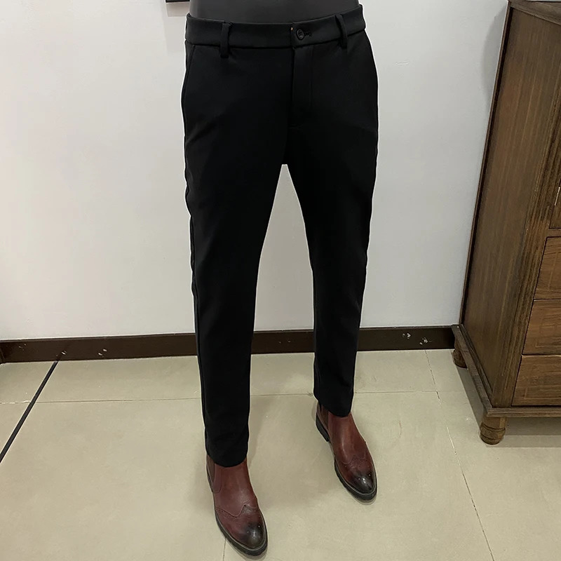 Winter style long pants with fleece and thickened casual smallleg dress business 251226