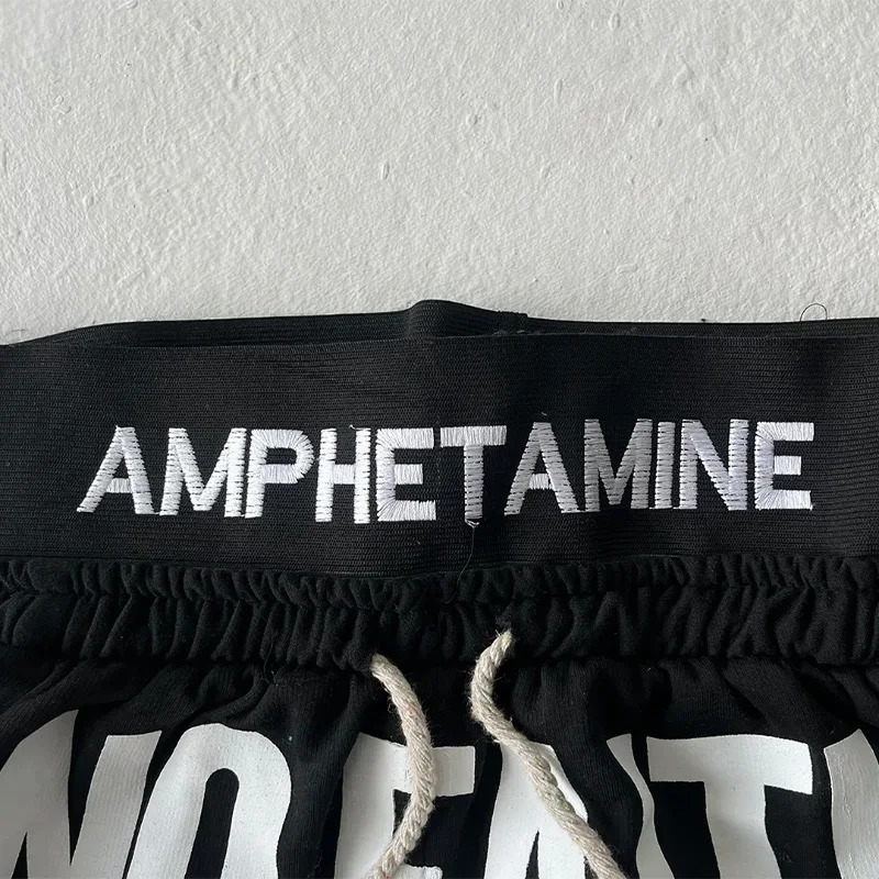 Y2K Loose Hip Hop Pants Letter Printing Side Stripes Casual Drawstring Sweatpants Trend Men Women Comfortable Fashion Streetwear 251226