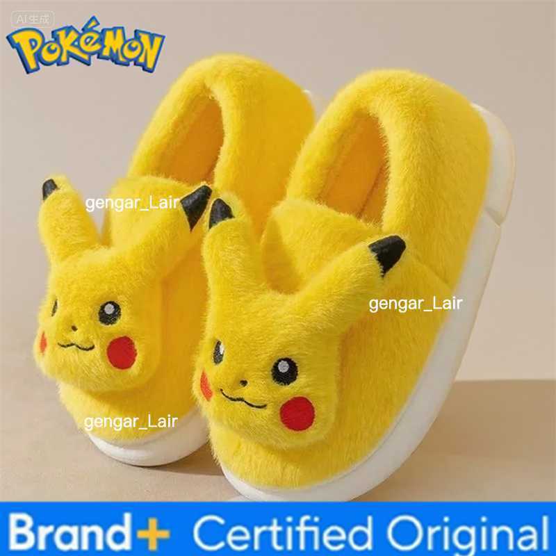 Pokemon Cartoon Pikachus Slippers Cute Non-Slip Warm Home Indoor Shoes Winter Cosplay Slipper W251226