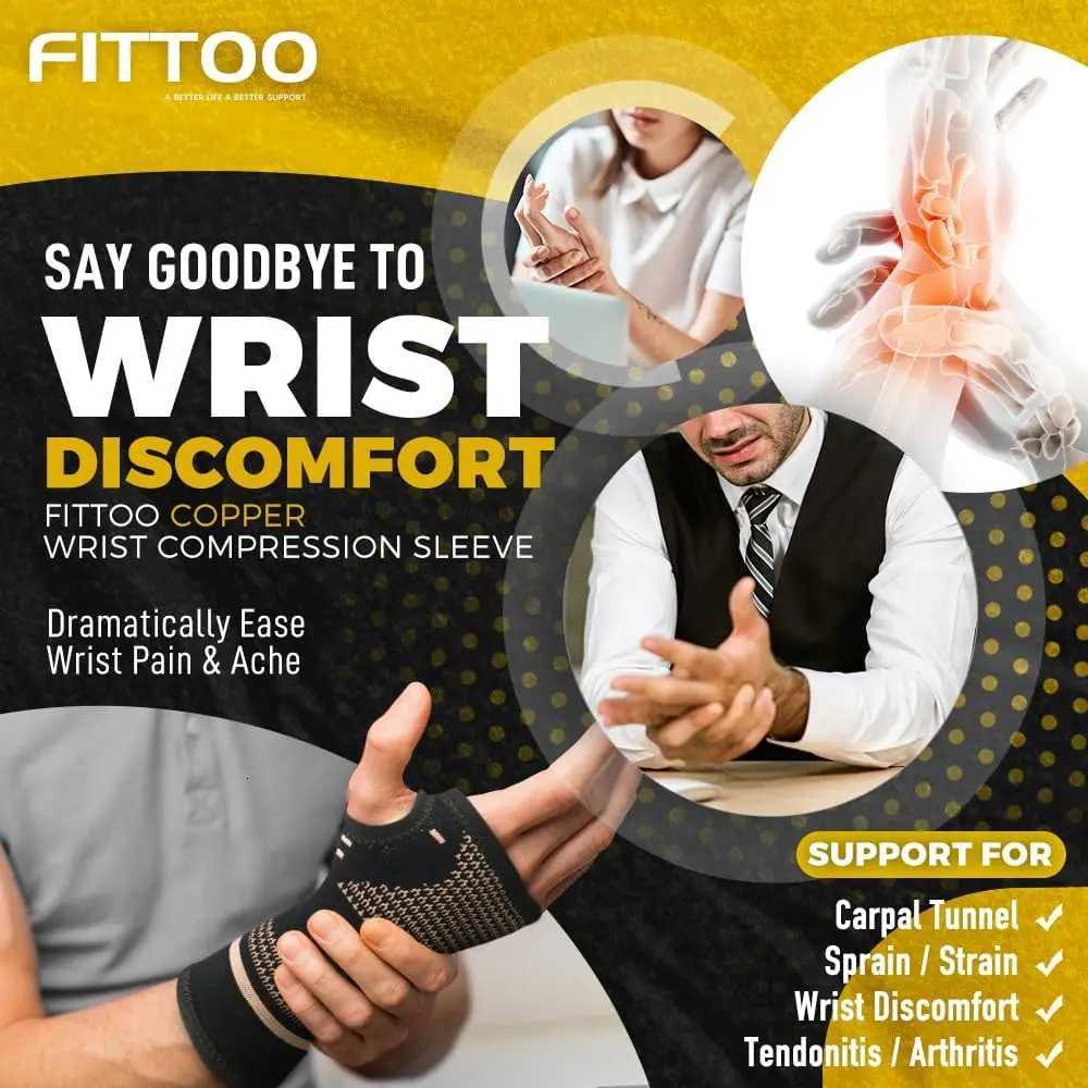 1pc Copper Fiber Compression Gloves Sports Wrist Guard Arthritis Gloves Elastic Palm Brace Fitness Wrist Support Wristband M251226