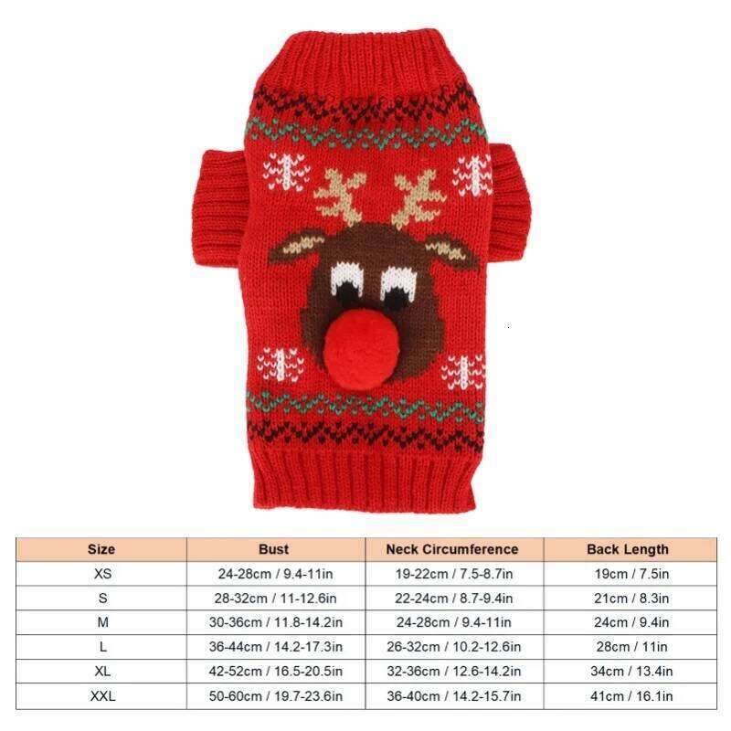 Snow Thickening New Year Christmas Dog Holiday Sweaters For Small Medium Dogs 25T1226