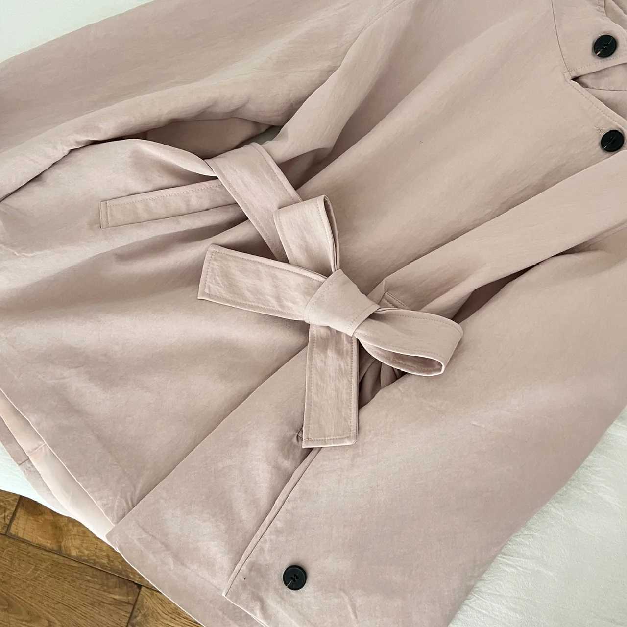 Autumn Winter French High Street 100 Cotton Trench Coat Women Retro Chic Stand Collar High-end Mid-length Overcoat Office LadyT251226